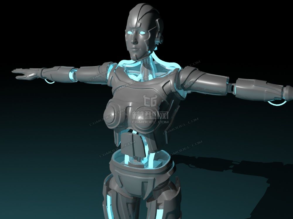 高精细的 女性机器人 带骨骼绑定科幻机器人 概念女机器人