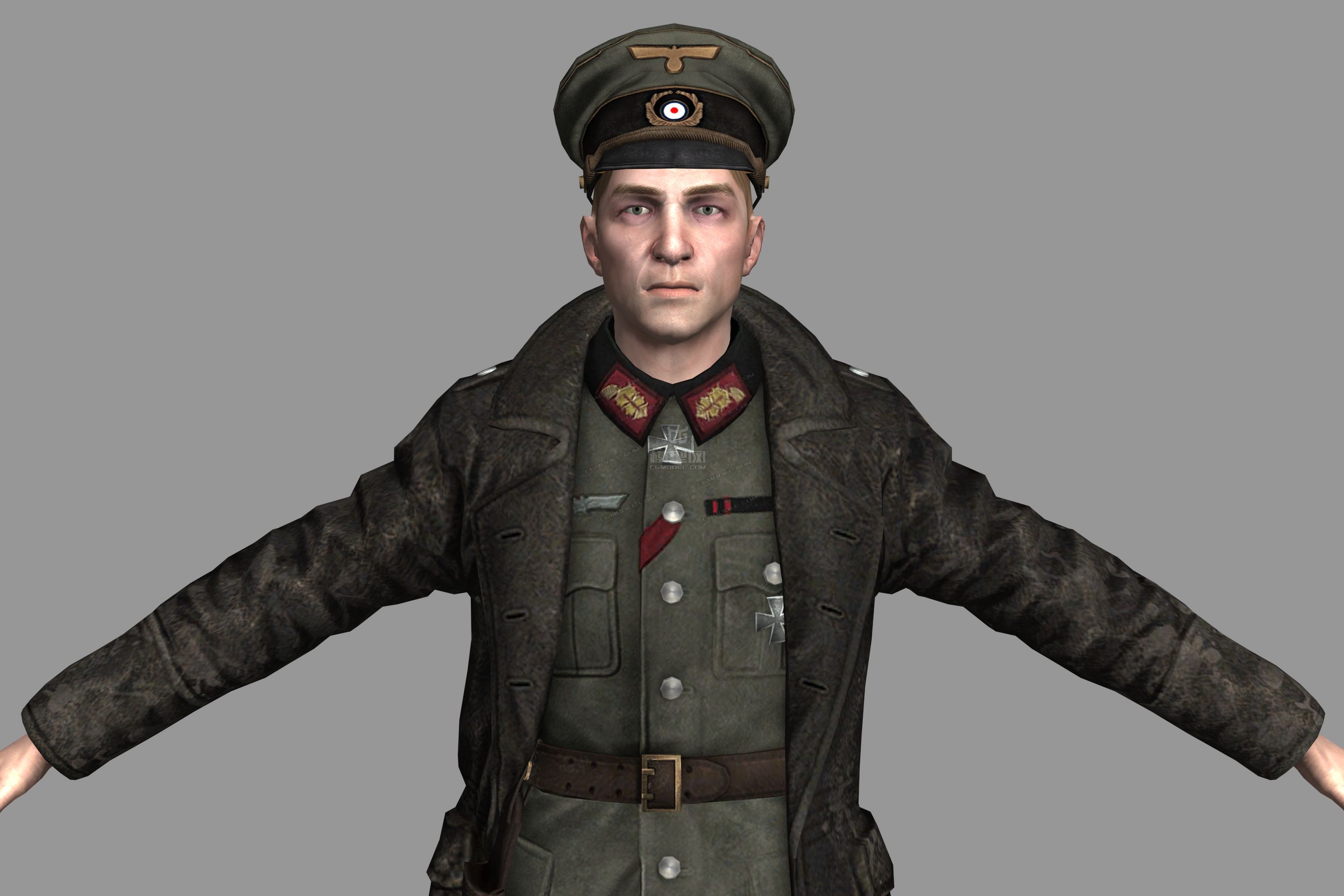 二战德军军官皮衣图片