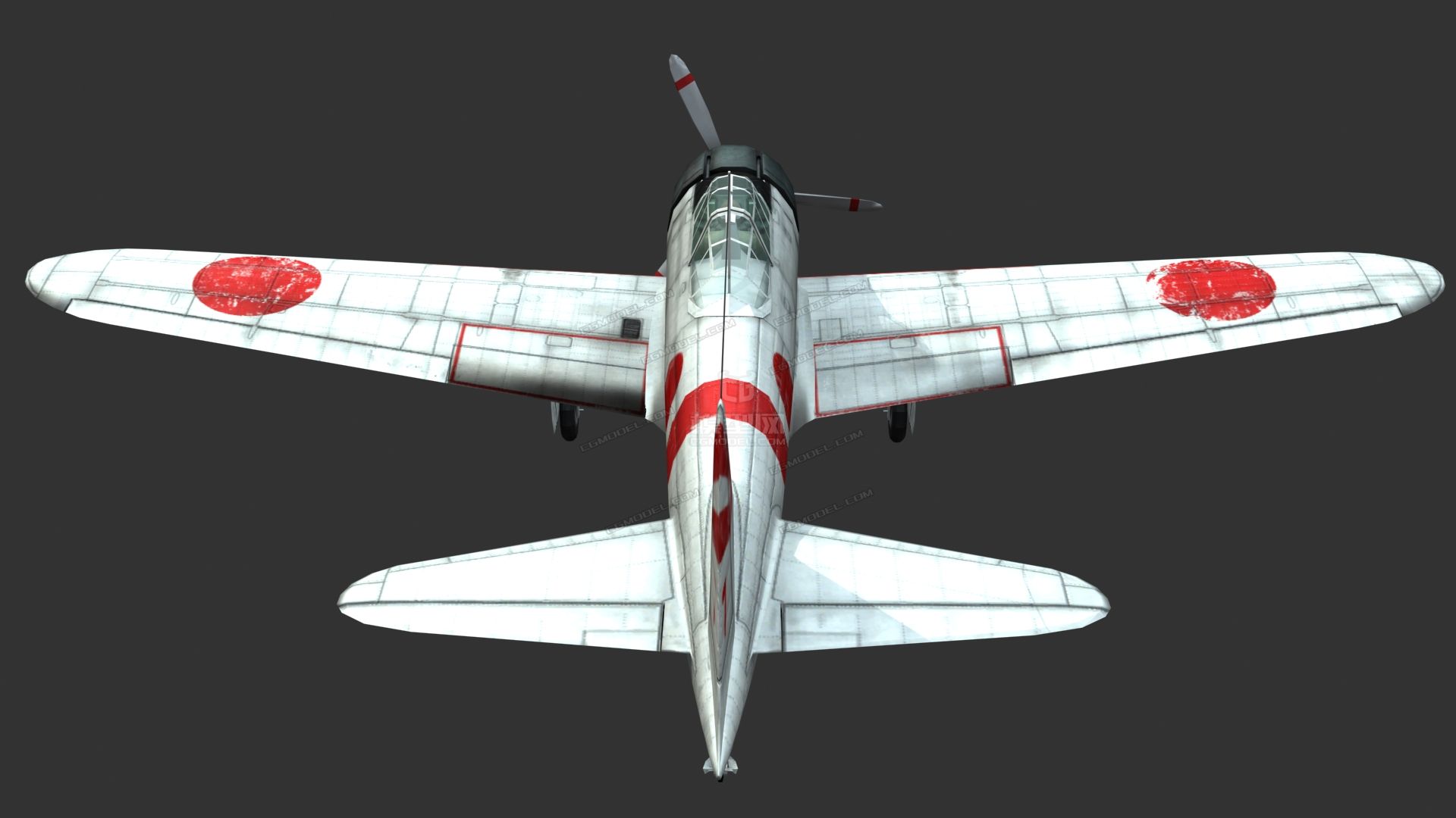 二战日本零式战斗机零战A6M模型-军用飞机模型库-3ds Max(.max)模型下载-cg模型网