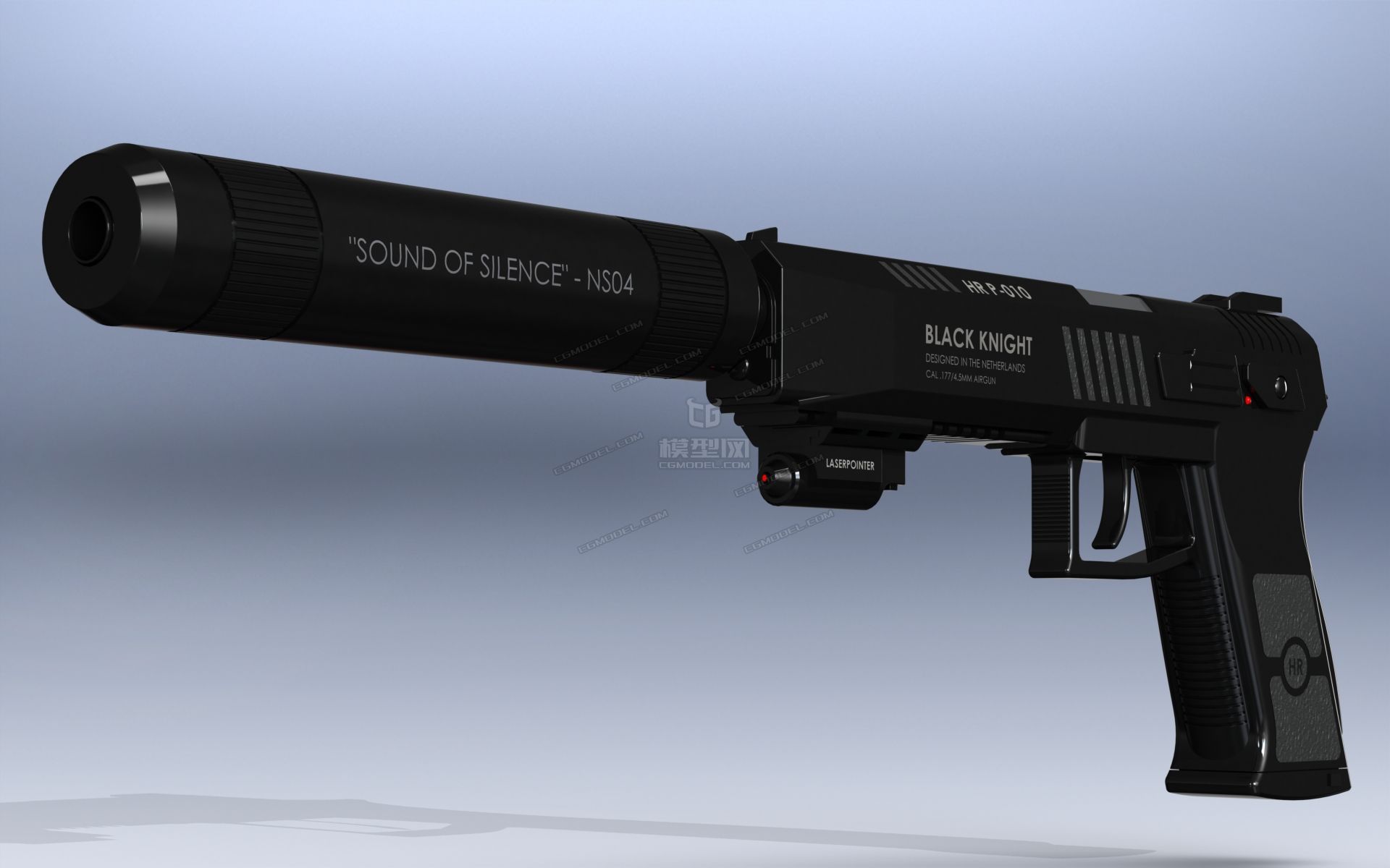 hr p-010 手枪 消声器_l`h作品_武器枪械模型_cg模型网