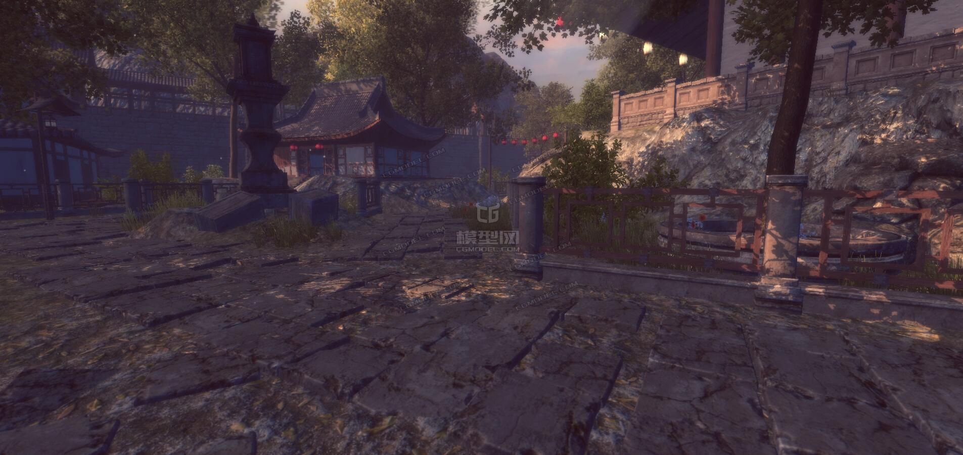 中国风 古代场景 虚拟现实VR 古建 游戏场景 武侠 竹林模型-古代场景模型库-Unity模型下载-cg模型网
