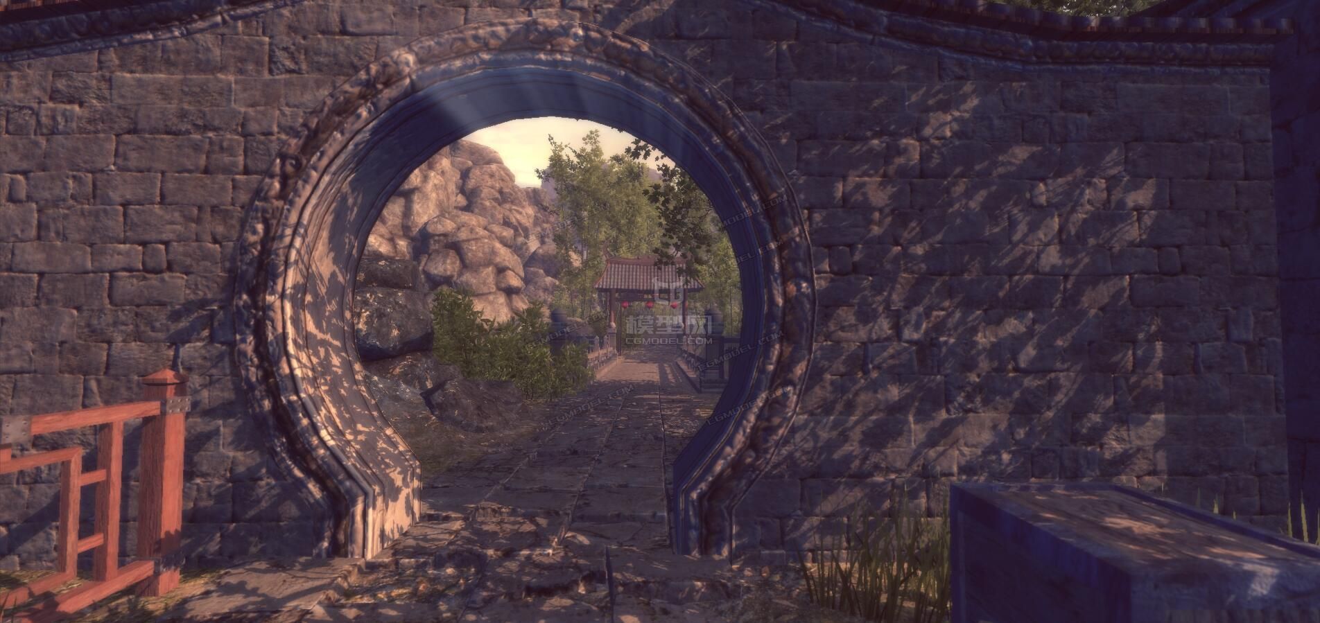 中国风 古代场景 虚拟现实VR 古建 游戏场景 武侠 竹林模型-古代场景模型库-Unity模型下载-cg模型网