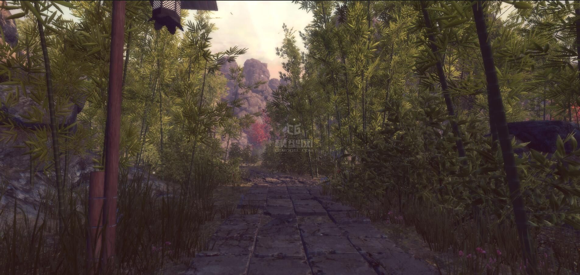 中国风 古代场景 虚拟现实VR 古建 游戏场景 武侠 竹林模型-古代场景模型库-Unity模型下载-cg模型网