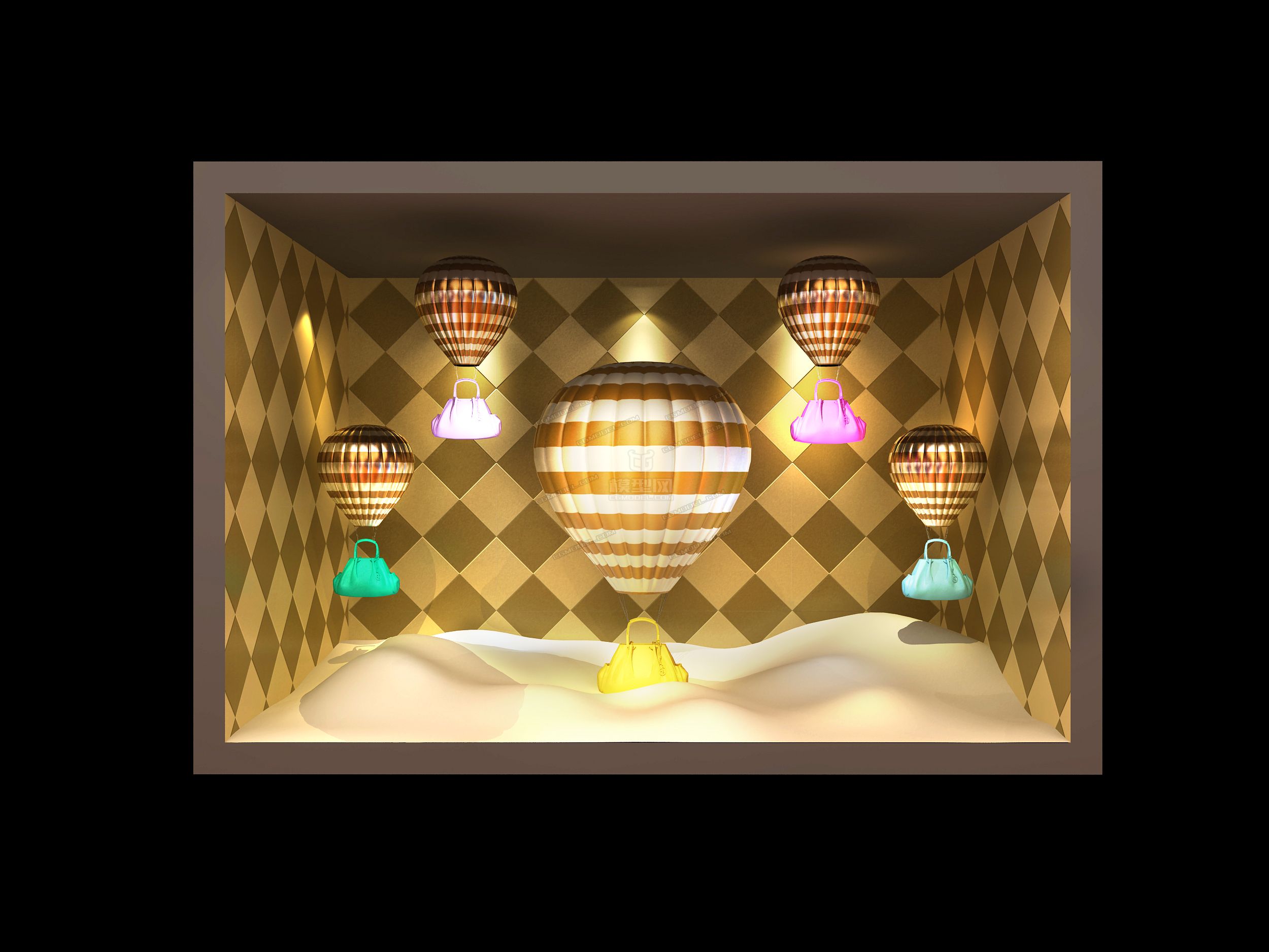热气球橱窗_路易斯十三世作品_展厅工业机械_cg模型网