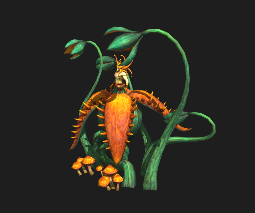 男性花妖,有张开闭合动画;食人花食人魔物怪异变异植物,boss怪物沼泽