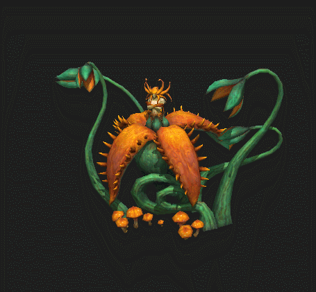 男性花妖,有张开闭合动画;食人花食人魔物怪异变异植物,boss怪物沼泽