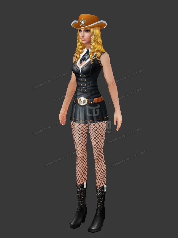 西部牛仔女时装丝袜美女