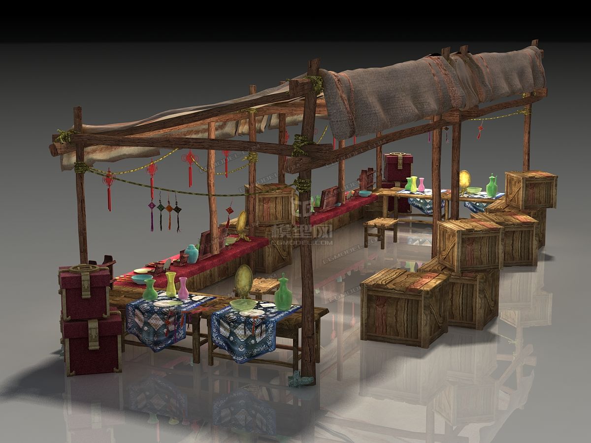 古代首饰珠宝杂货摊