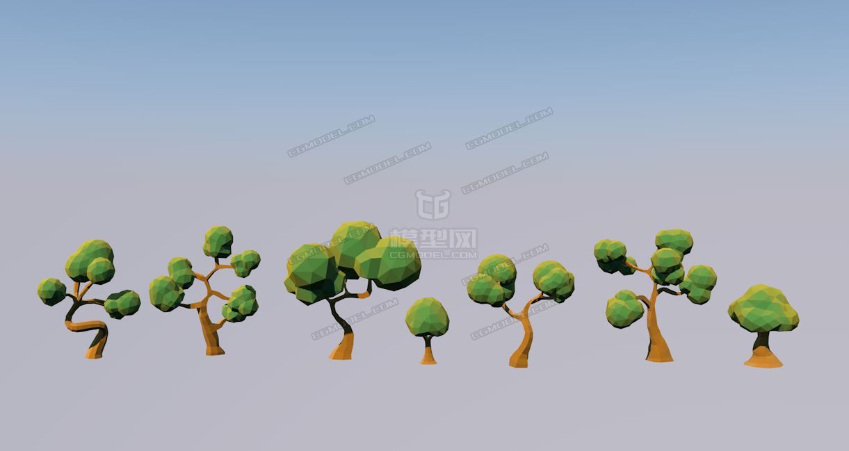 low poly模型-树木模型库-Cinema 4D(.c4d)模型下载-cg模型网
