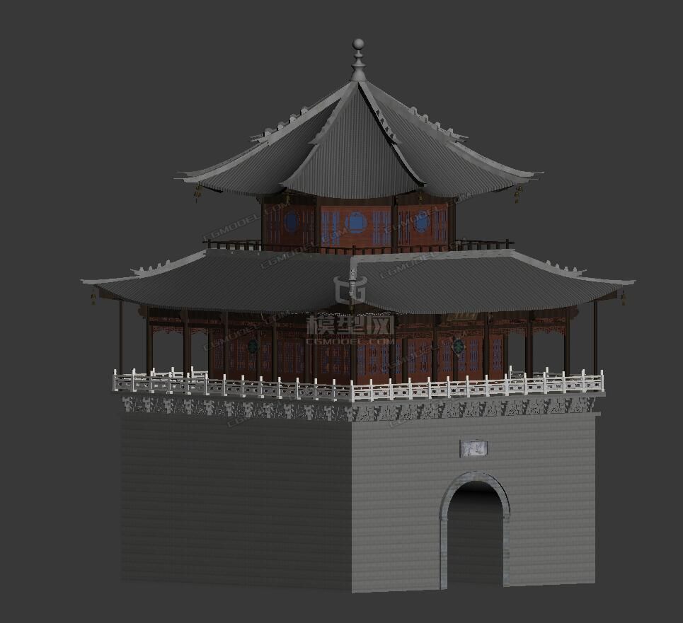 古建筑 古楼模型-古代场景模型库-3ds Max(.max)模型下载-cg模型网