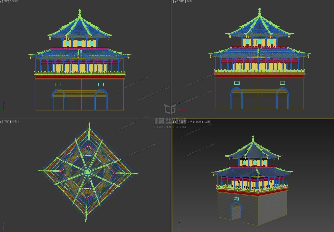 古建筑 古楼模型-古代场景模型库-3ds Max(.max)模型下载-cg模型网