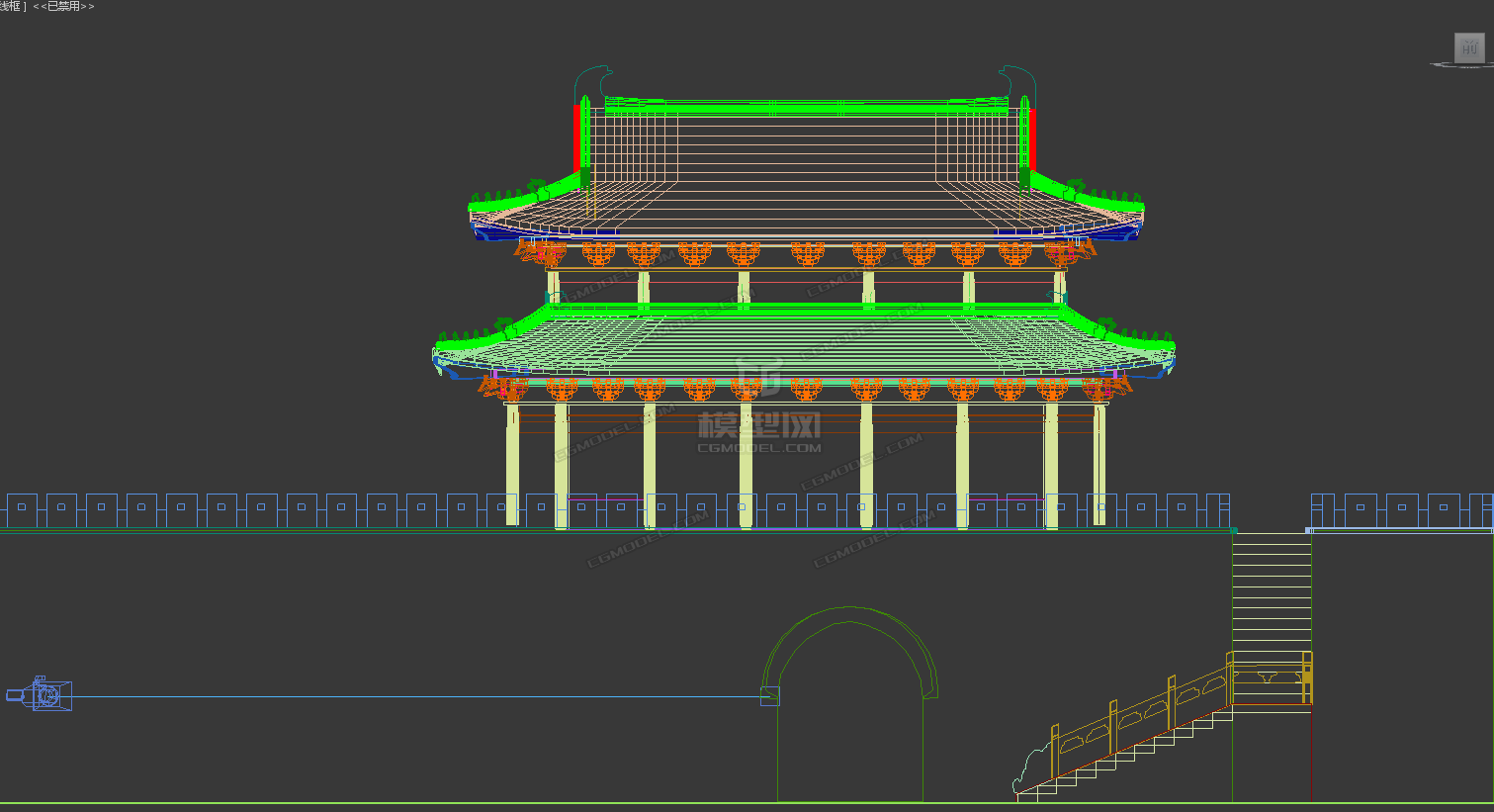 精美 城门楼模型-古代场景模型库-3ds Max(.max)模型下载-cg模型网