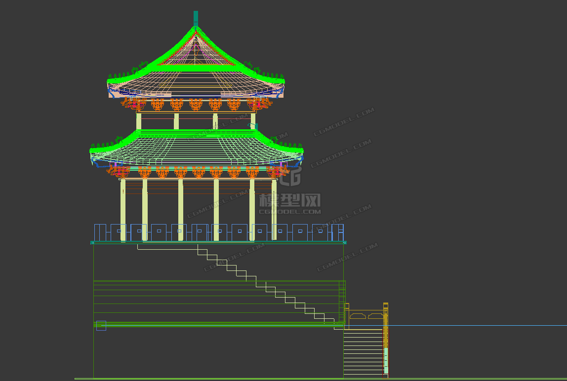 精美 城门楼模型-古代场景模型库-3ds Max(.max)模型下载-cg模型网