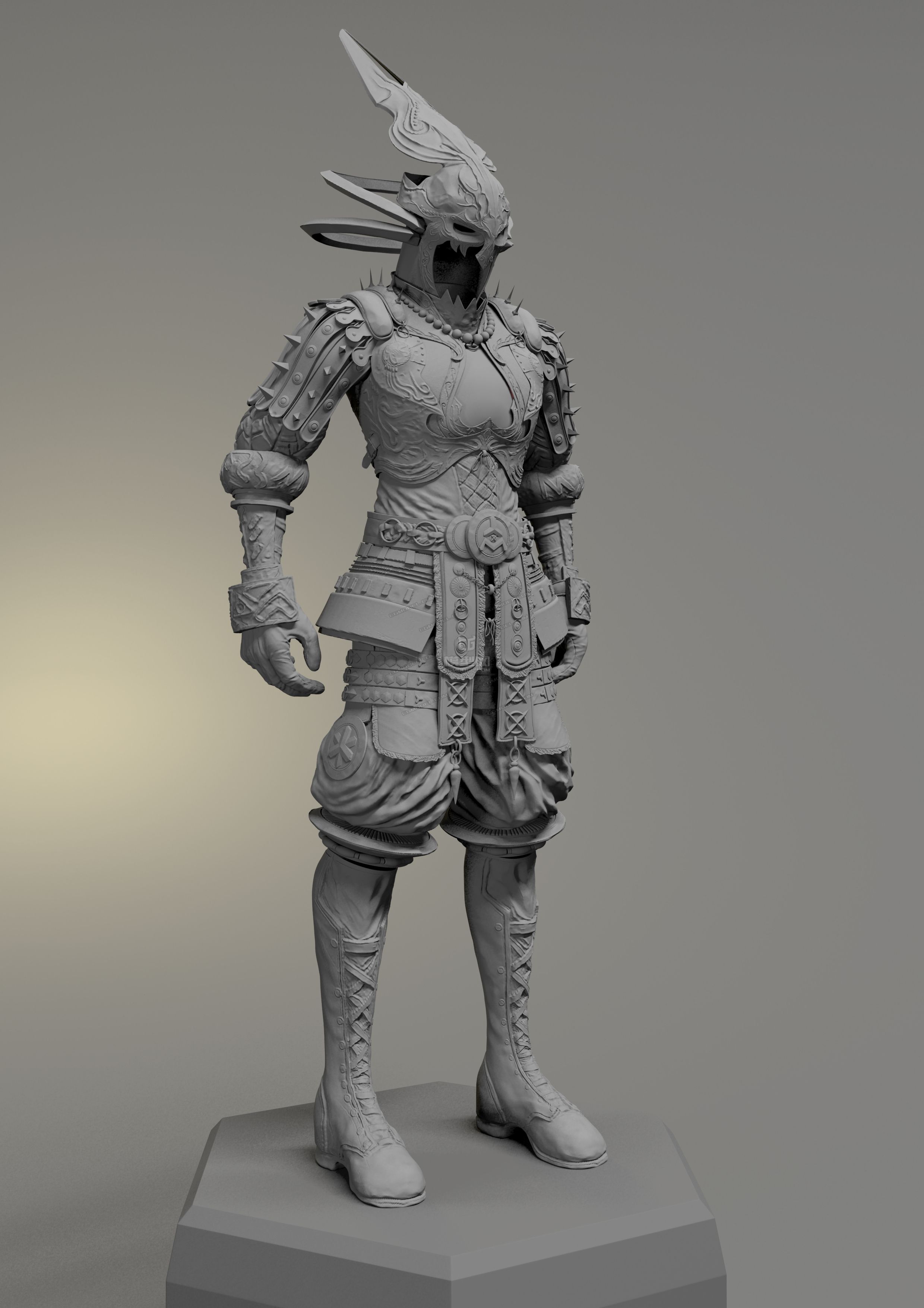 次世代高精度影视模型复古战士骑士