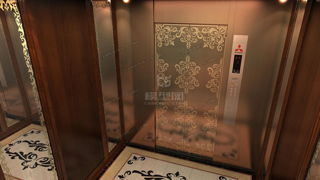 电梯间内部动画场景 电梯模型-现代场景模型库-其他模型下载-cg模型网