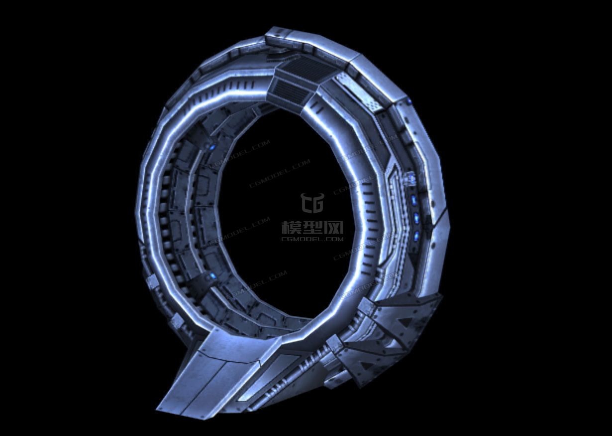 星际传唤门 机械道具 磁场 科幻舰艇道具 有贴图 减面的