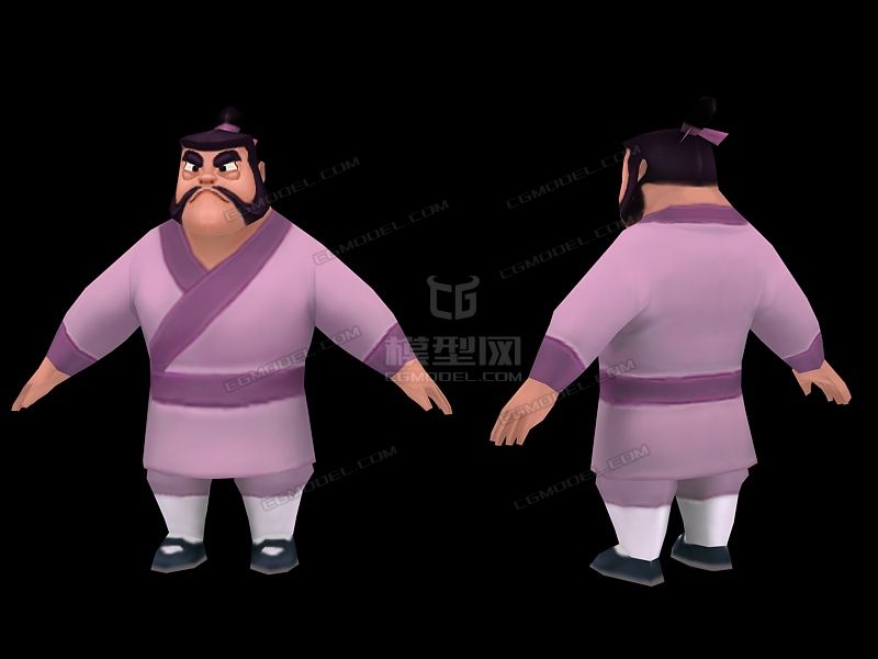 卡通古代人物壮汉胖子胖将军胖子捕快