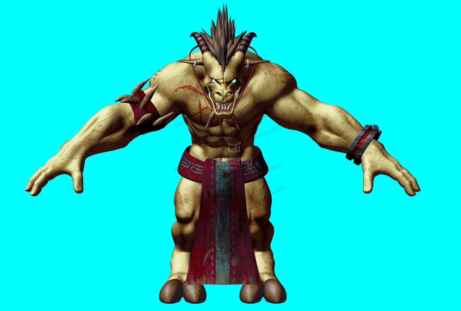 牛头怪物大牛怪物带材质贴图和绑定