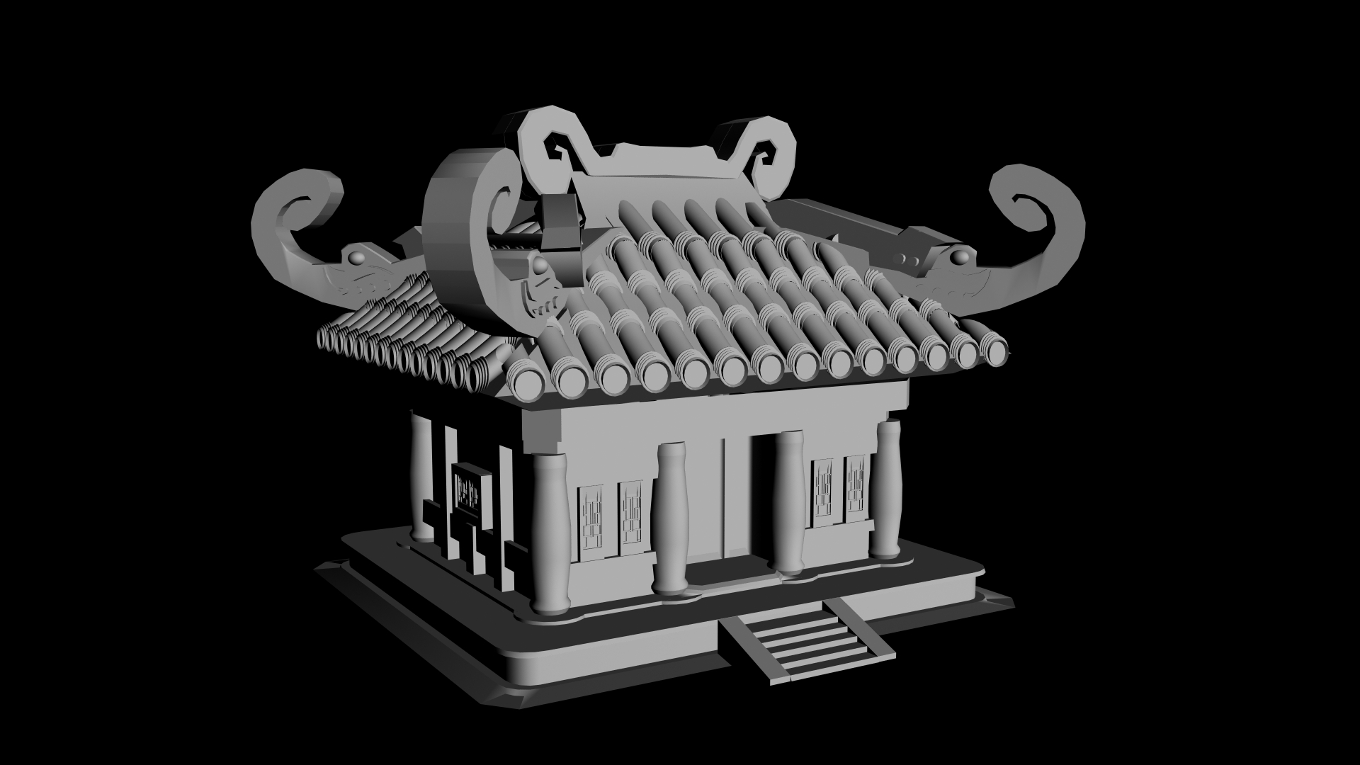 八角亭_卡通小寺庙_建模初期可用_~zoe~作品_角色/人物/生物_cg模型网