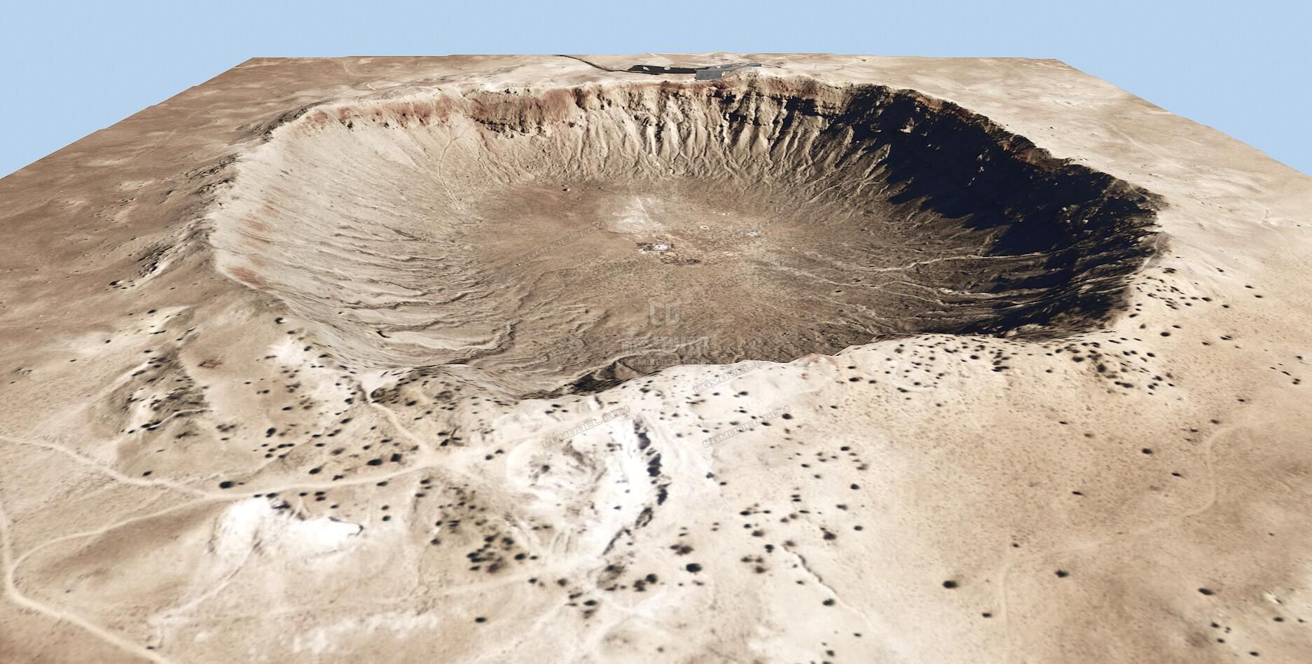 写实 巴杰林陨石坑 地表巨坑 带地表断层结构 带凹凸和高光贴图