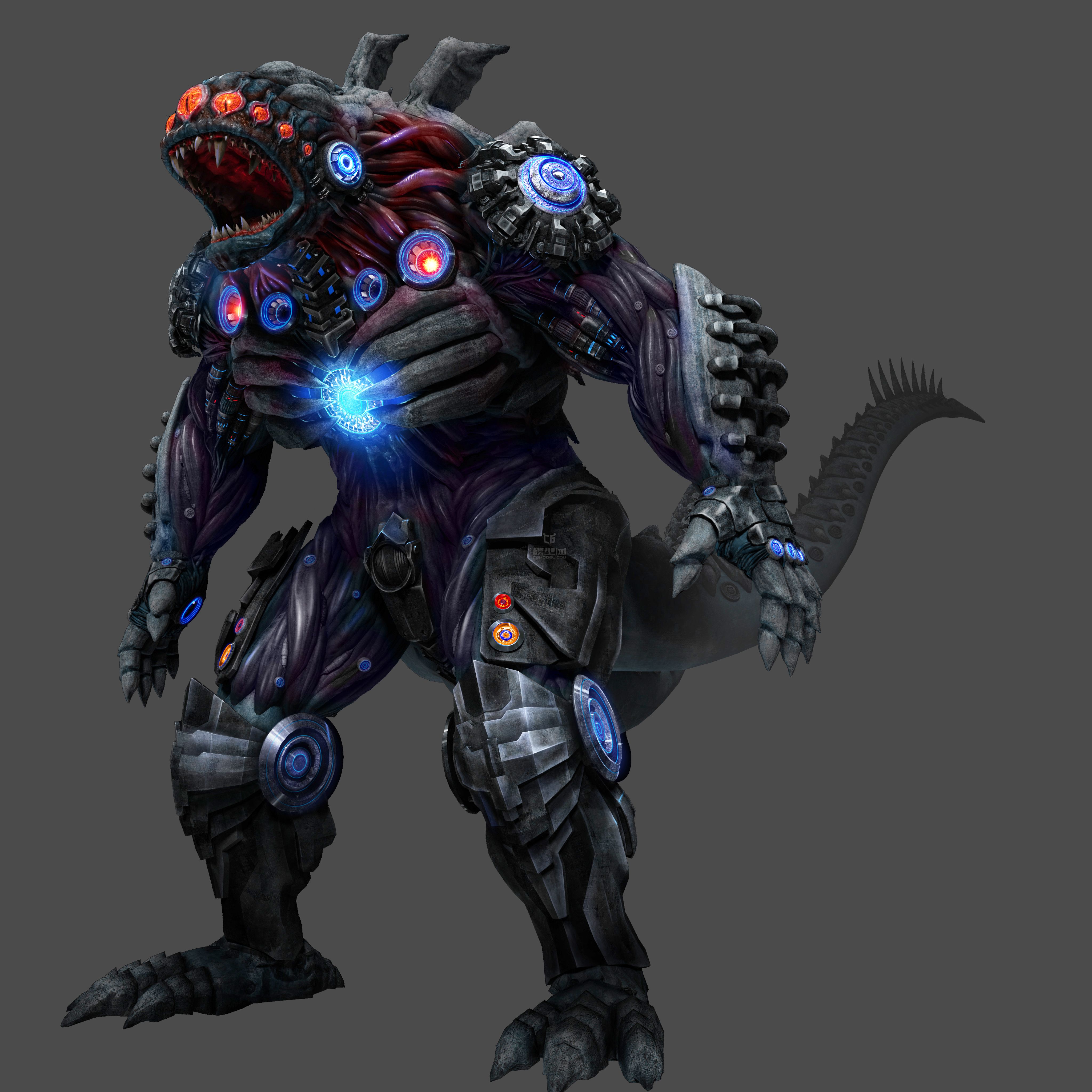 写实怪兽怪物boss高清贴图影视级布线