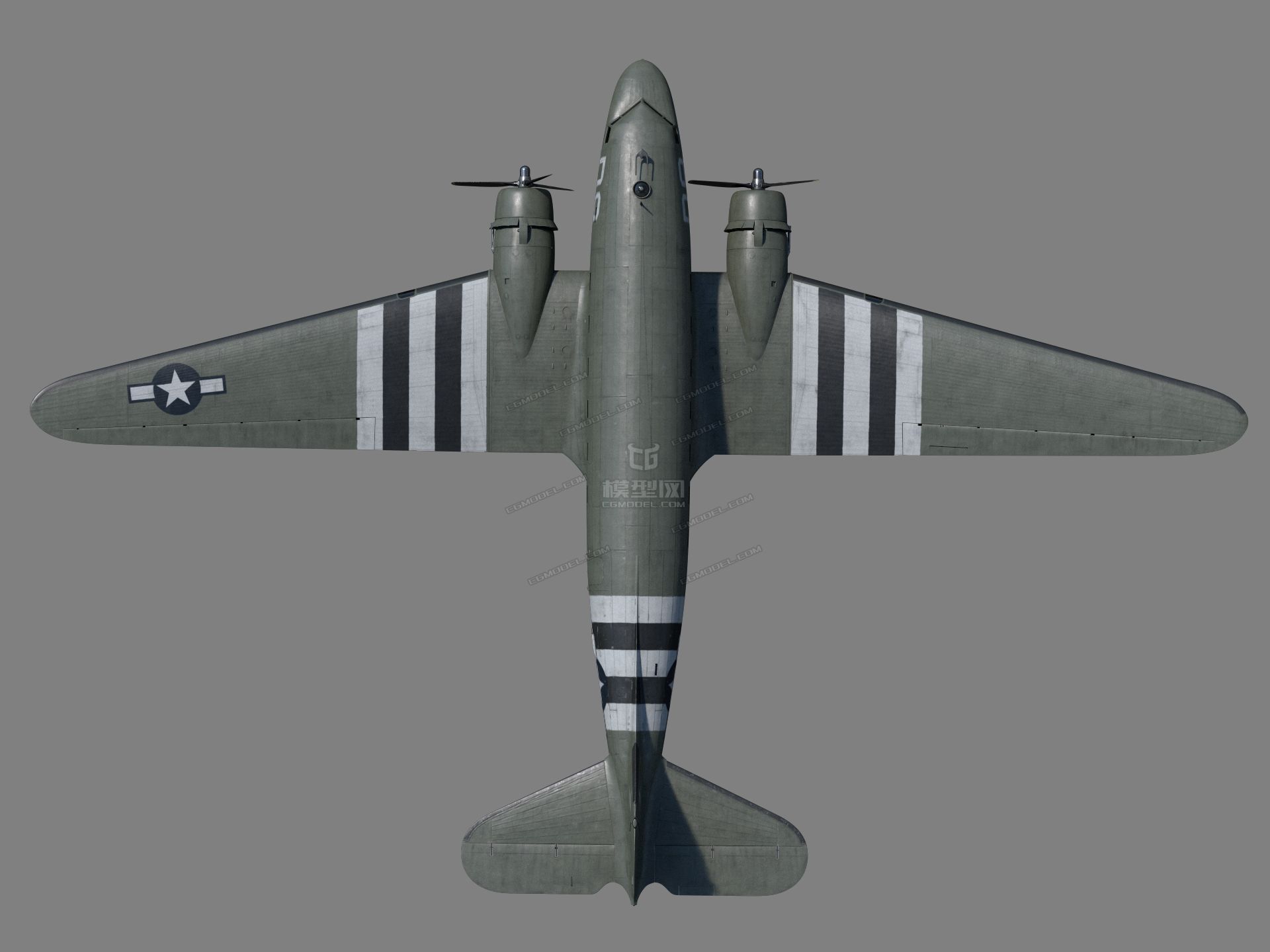 c-47空中火车运输机 ***别飞机模型 双发动机活塞式军用运输机