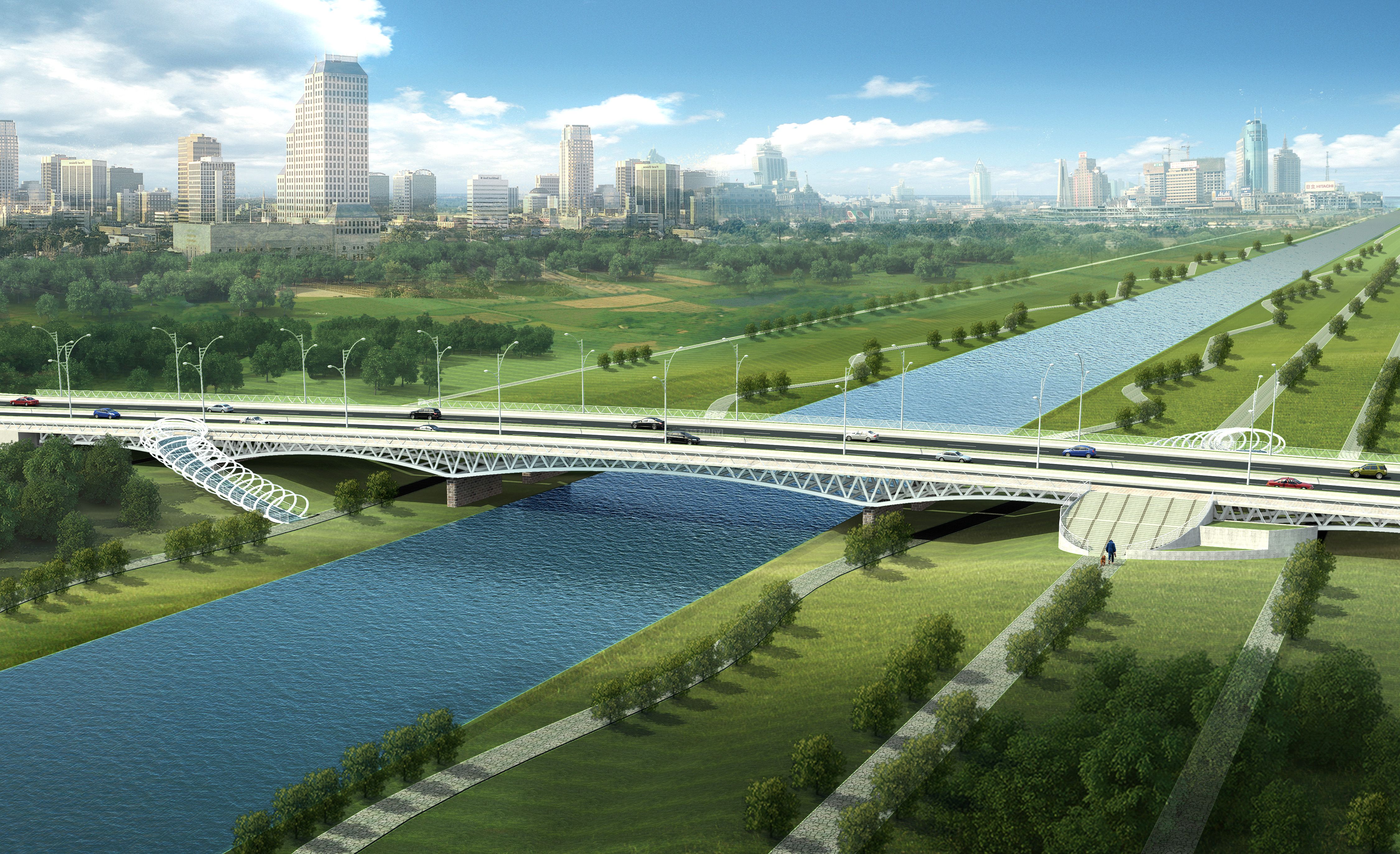 城市道路大桥_五月的天作品_场景现代场景_cg模型网