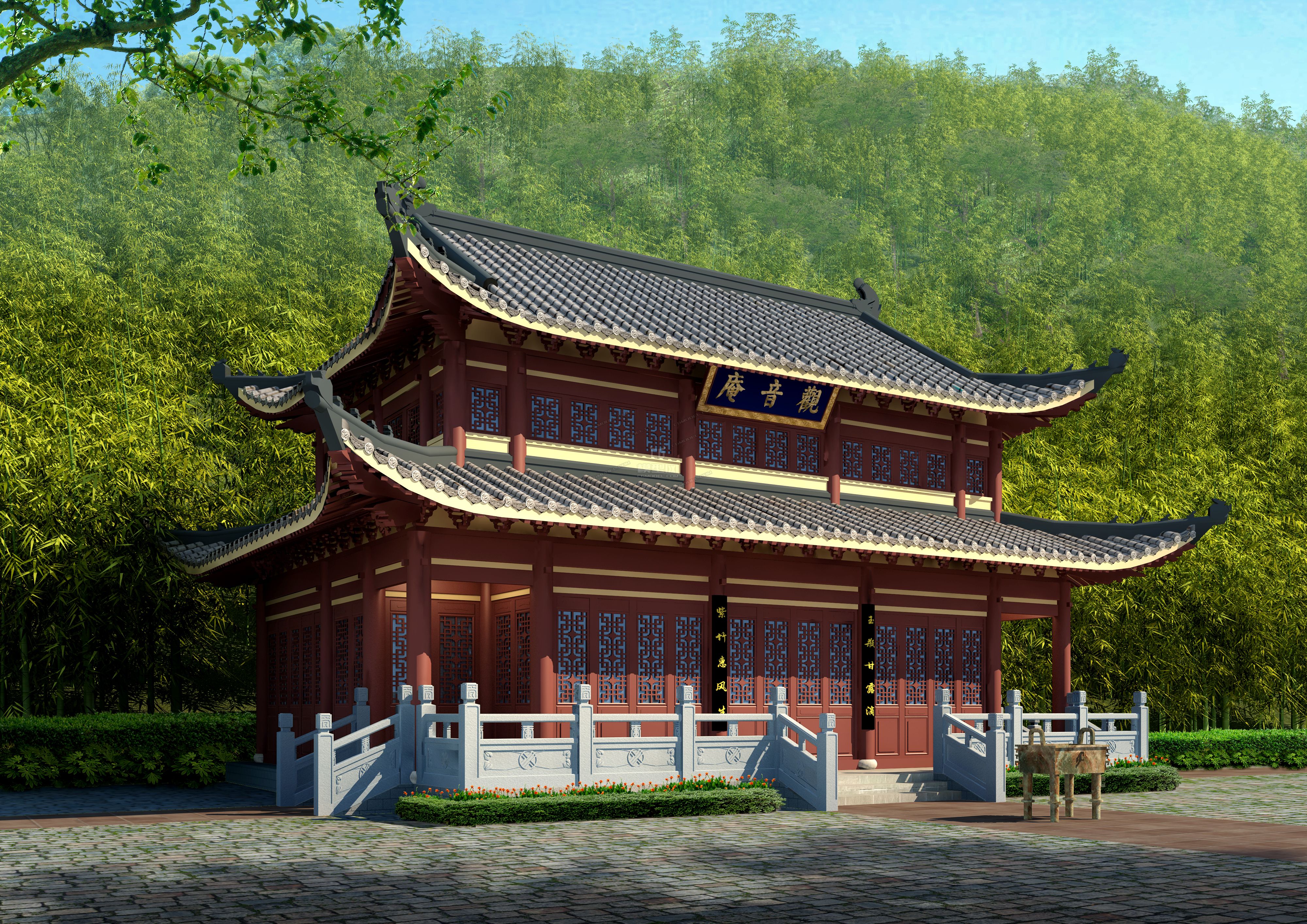 东方古建筑-观音庵 竹林写实