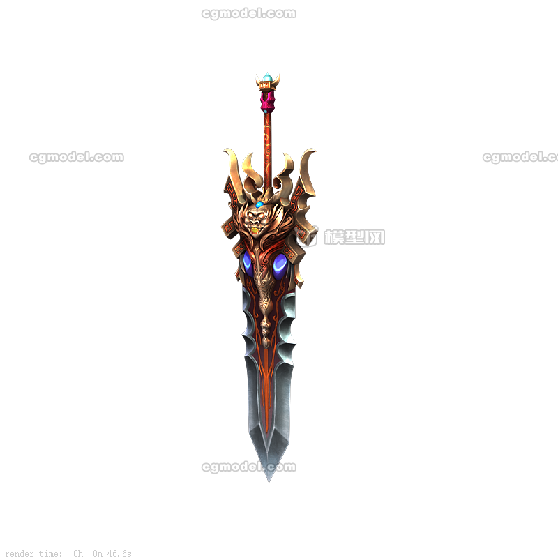 一把双手大剑 ,贪狼剑,欢迎关注万能的cg模型网