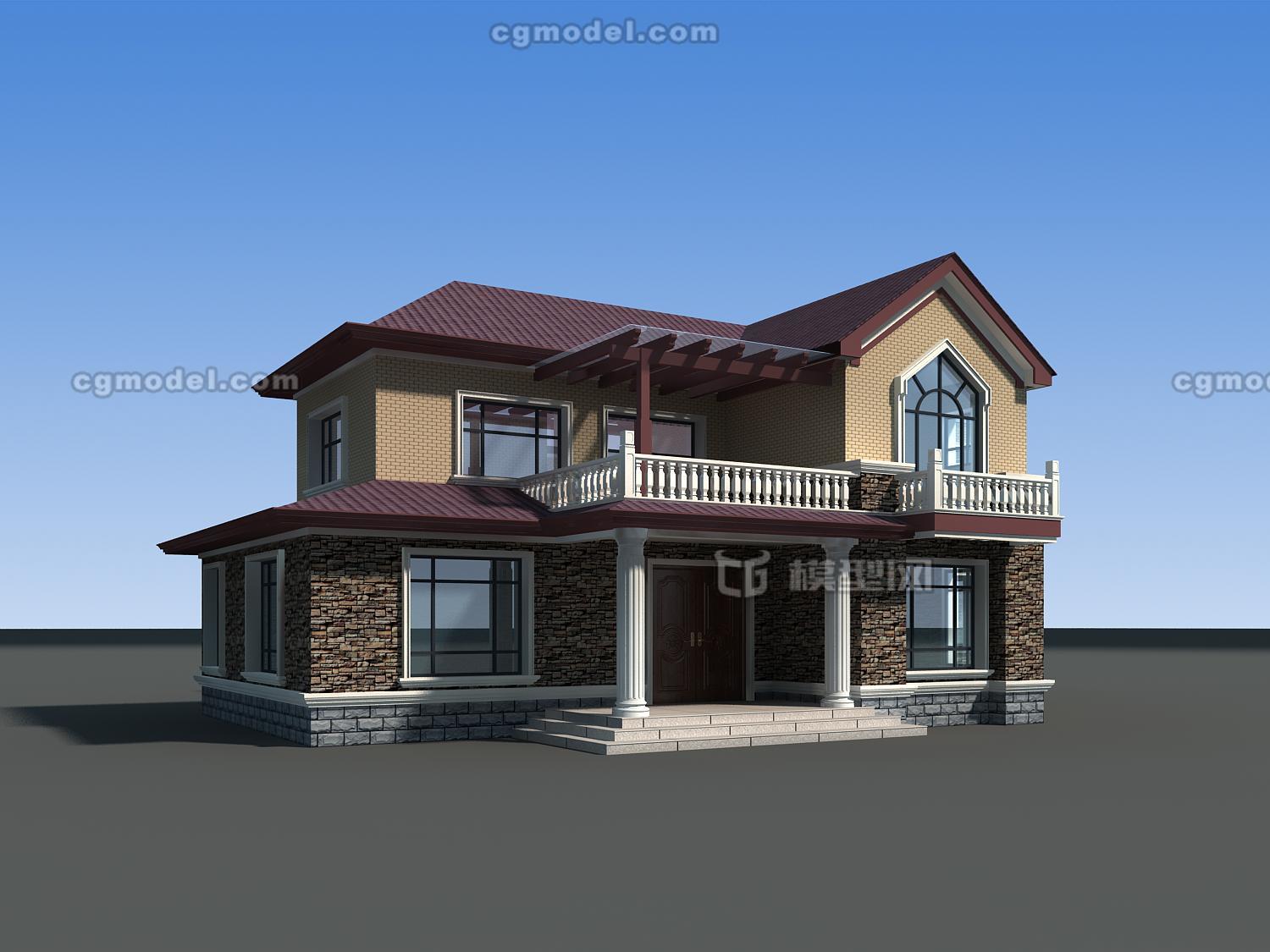 农村乡间小别墅_zzxaqhx作品_建筑私人住宅_cg模型网