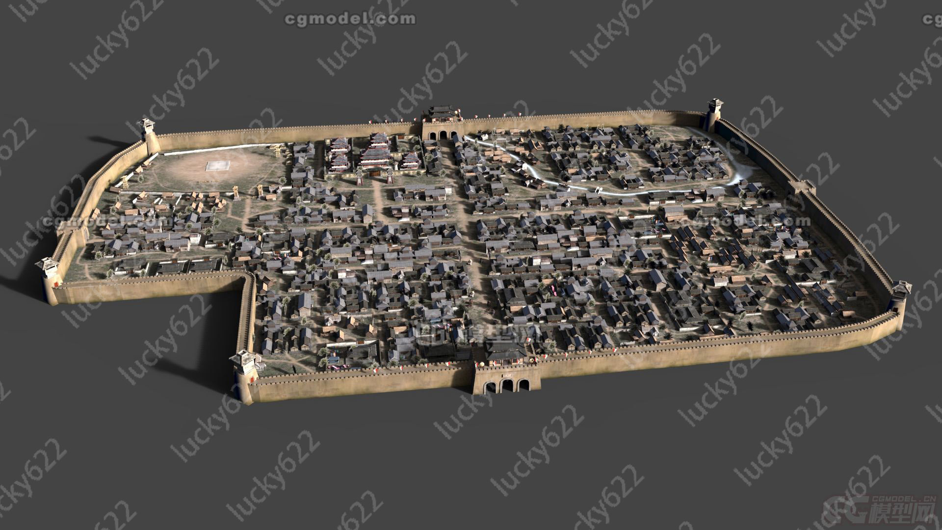 古代城池立体图图片