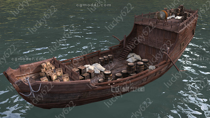 影视级古船_古代货船_小船_扁舟_客船_战船_渔船_古代船_船只_帆船