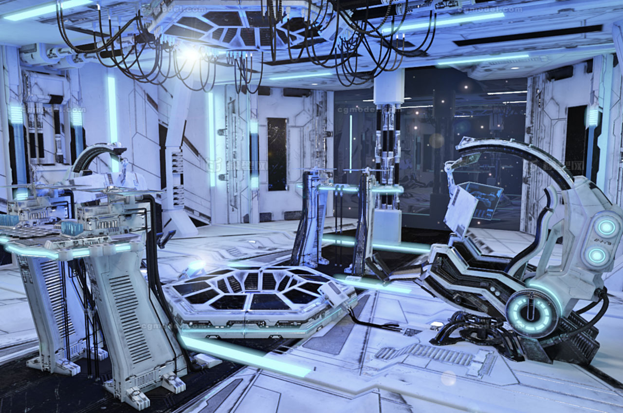 超高清【次世代】未来科幻控制室房间,总控室,操控室,实验室控制室