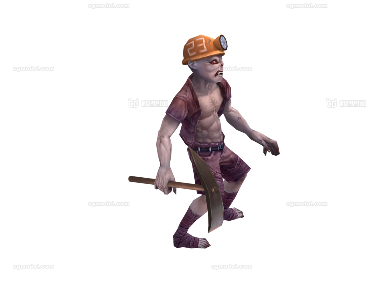 僵尸工人卡通全套动作动画齐全