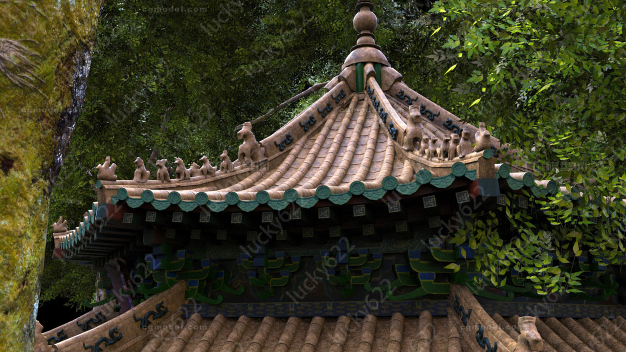东方大政殿亭子树林森林草地草皮地面古建筑清朝建筑 龙柱瓦片树干 Cg模型网 Cgmodel 三维设计师交流互动平台 专注多品类3d模型下载 原创作品分享 软件学习
