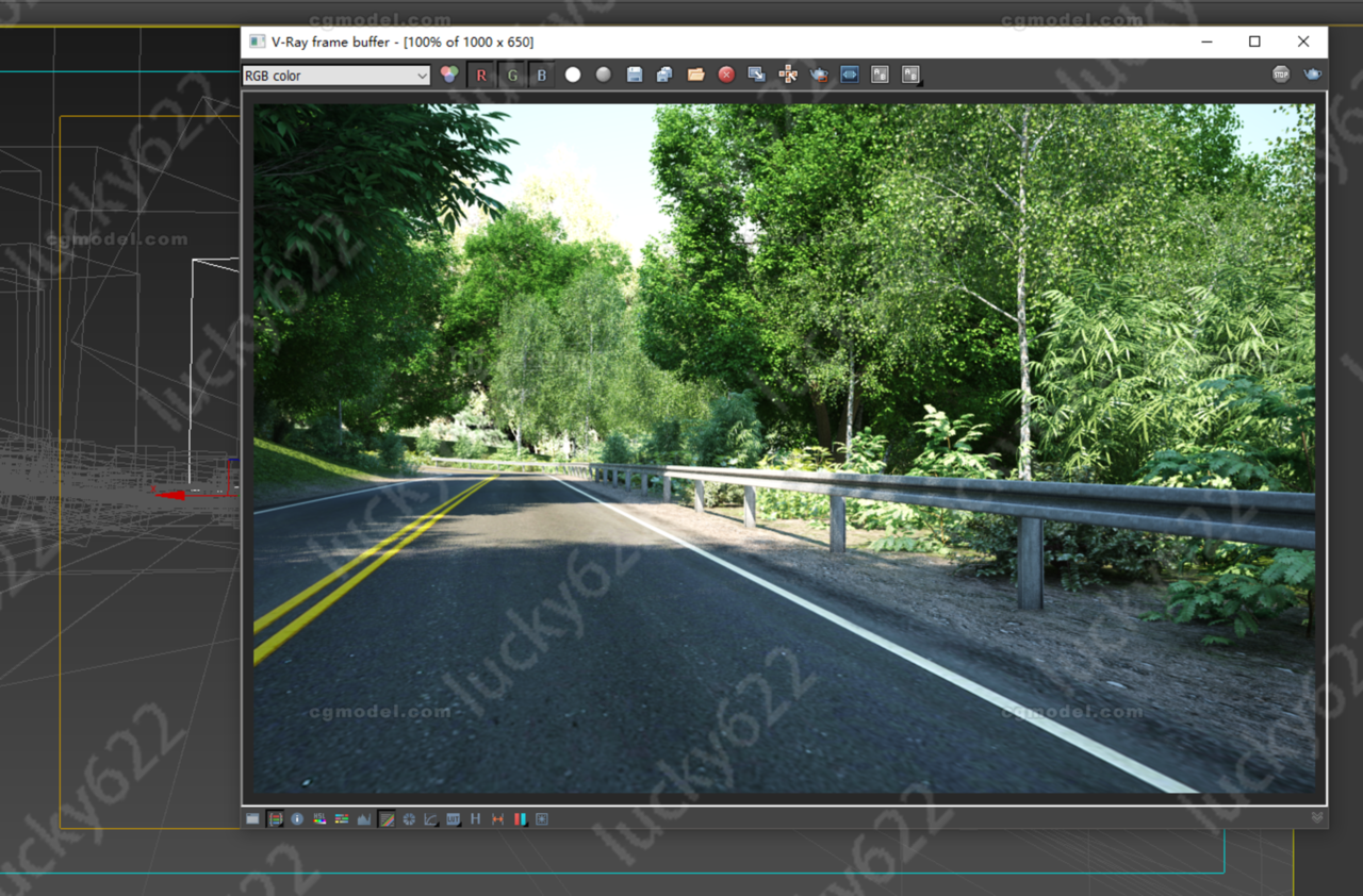山路 树林模型-现代场景模型库-3ds Max(.max)模型下载-cg模型网