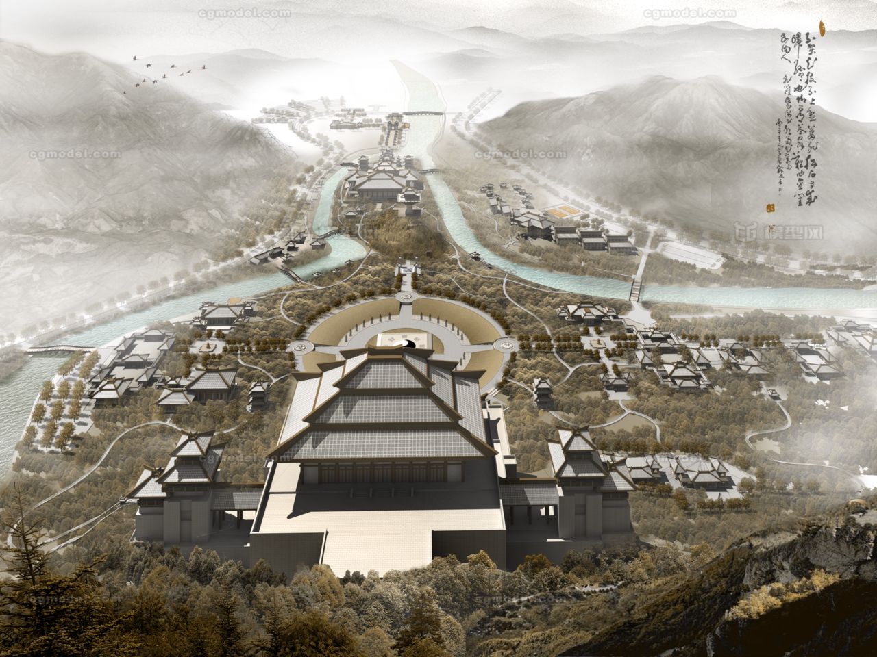 漢代風格建築,古代場景,漢代屋簷,中國古建築