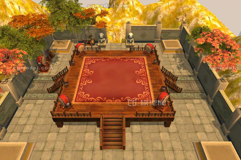 比武场 擂台 格斗场 练武场 格斗场地 _微雨星辰作品_场景古代场景_cg