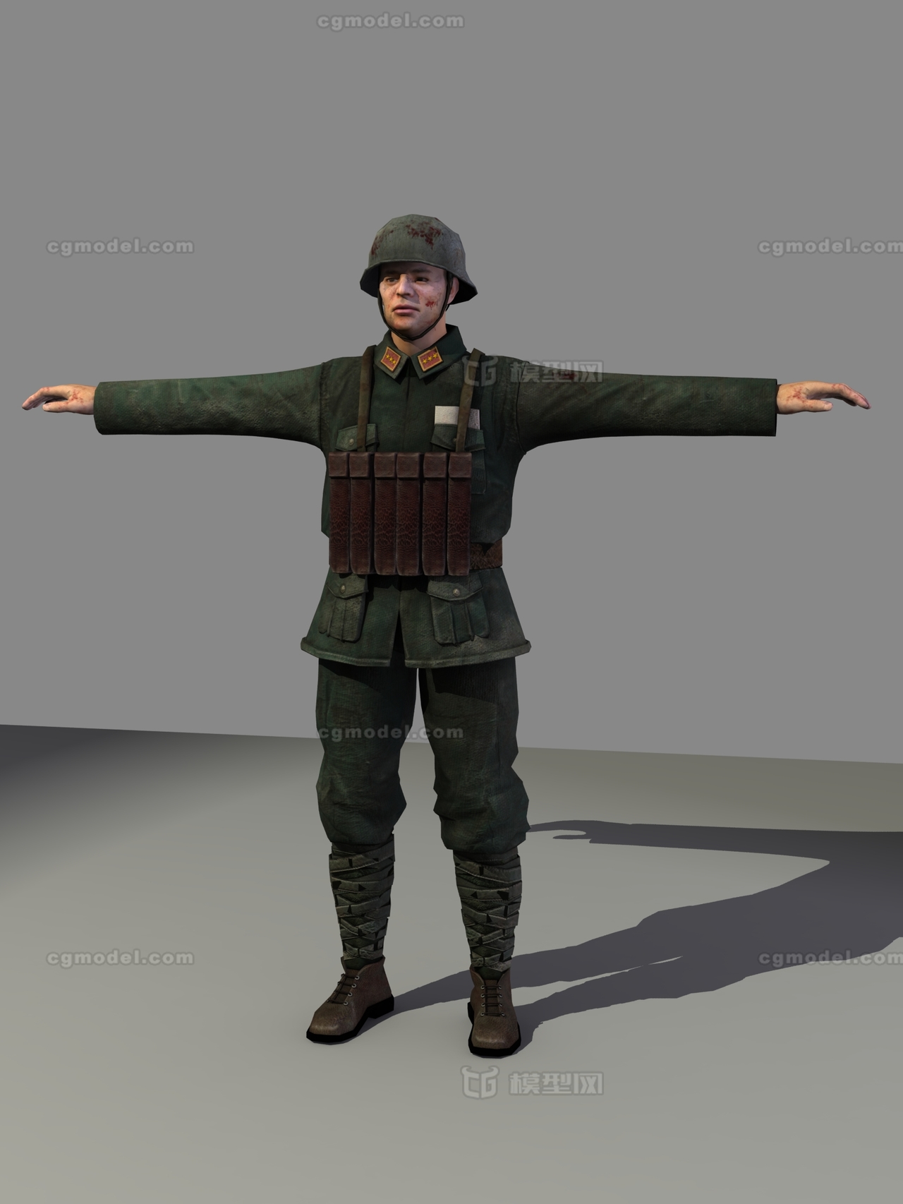 抗日战争时期士兵国民党_diligence作品_人物男人_cg模型网