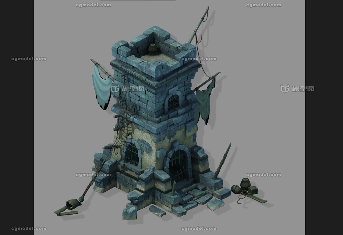 哨崗 哨塔 塔樓 瞭望臺 烽火臺_140524作品_場景古代場景_cg模型網