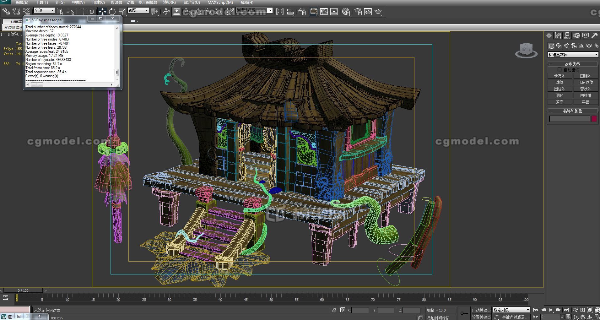 精致的小木屋 林间小木房模型-古代场景模型库-3ds Max(.max)模型下载-cg模型网