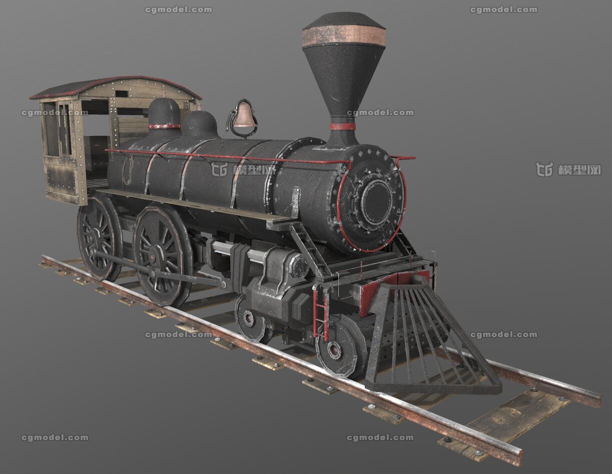 超精致 欧式复古火车头 次时代风格 蒸汽火车头 古董