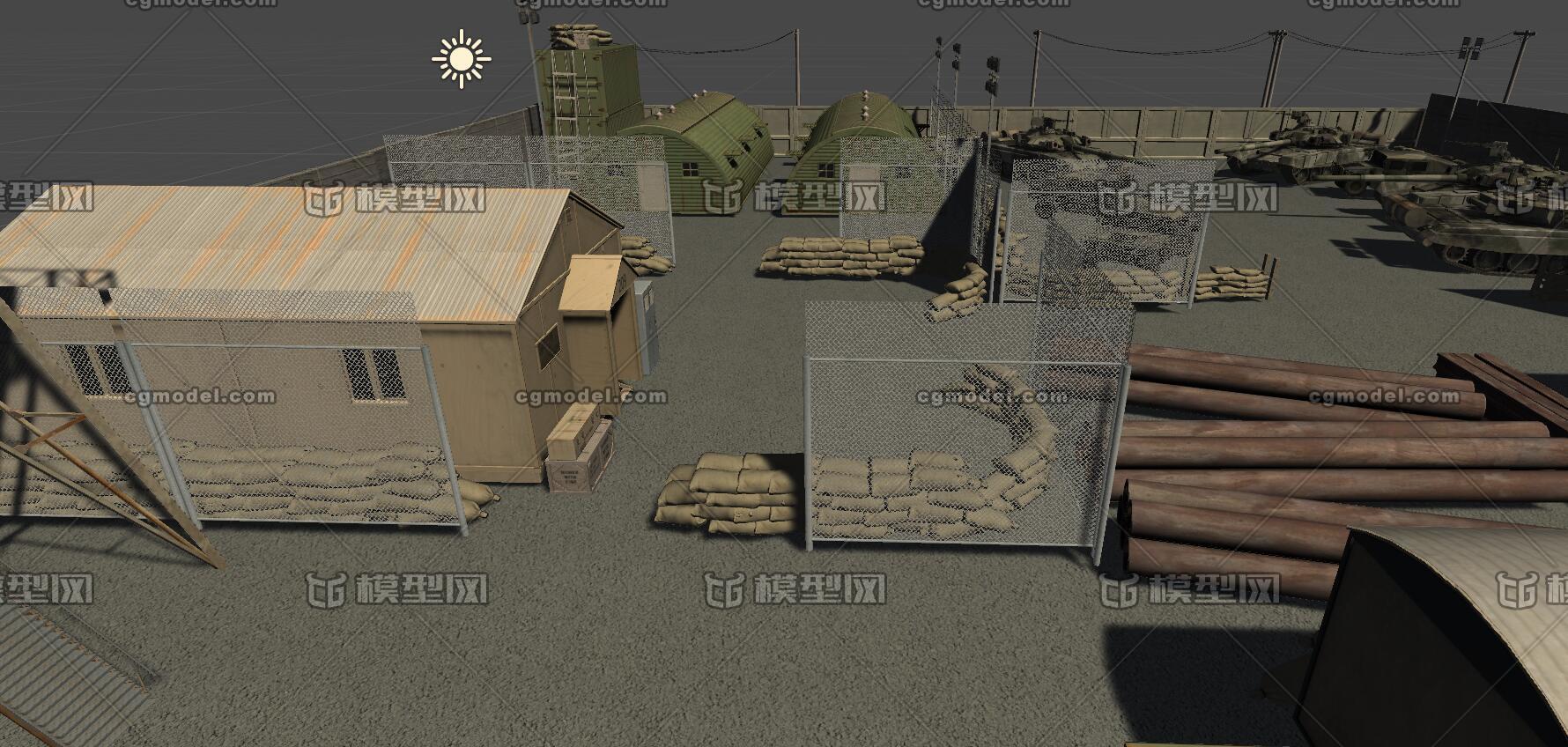 u3d军营 坦克 军事基地