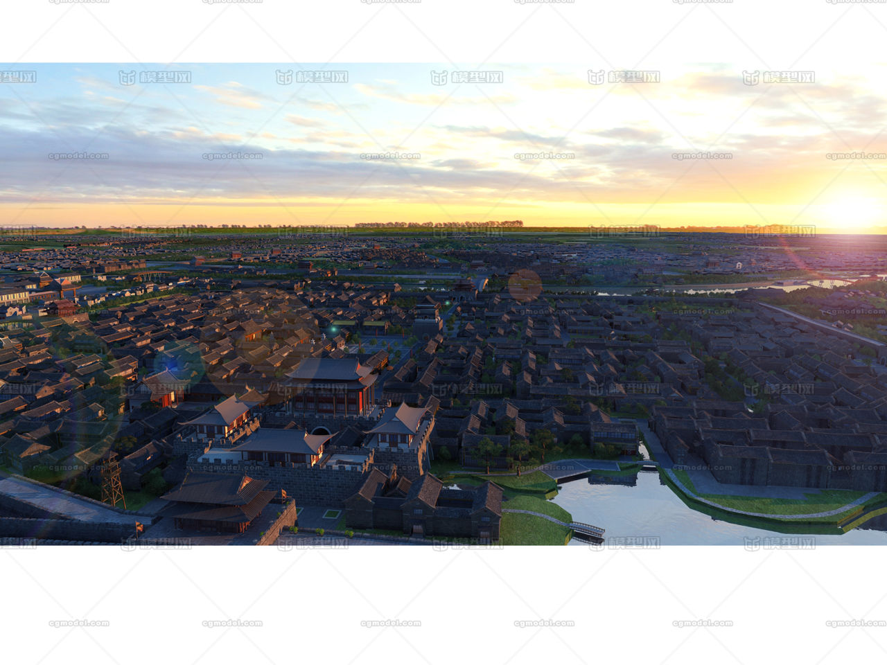 古代城池 古城古建筑  东方古建场景  古建鸟瞰   古代民居  古代城楼