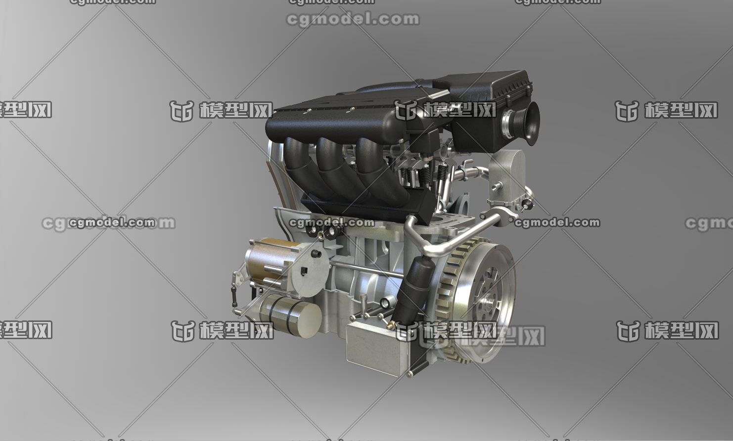 【動畫】汽車發動機動畫 發動機組合加活塞動畫,vray渲染