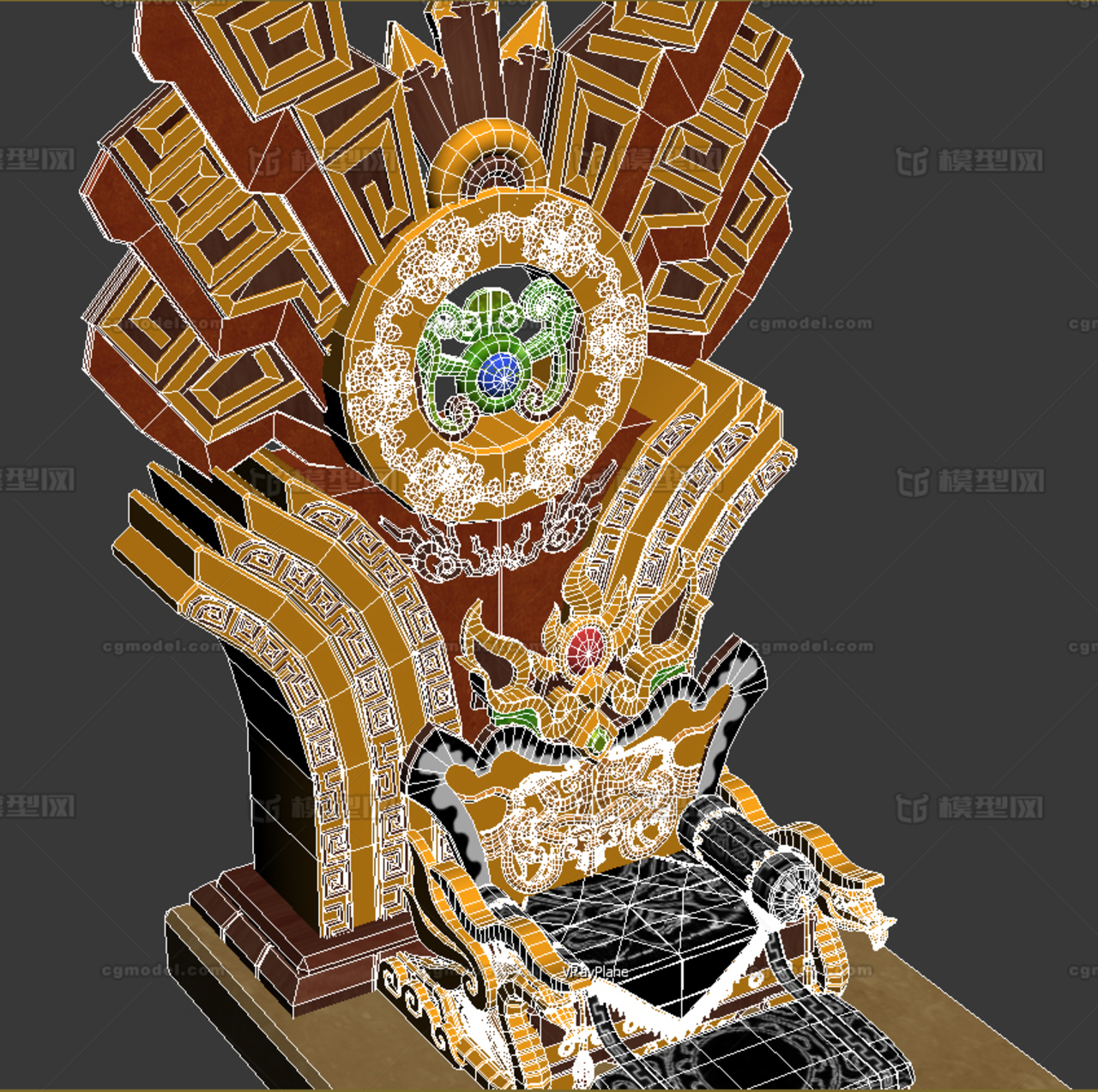 华丽龙雕龙椅王座宝座王位