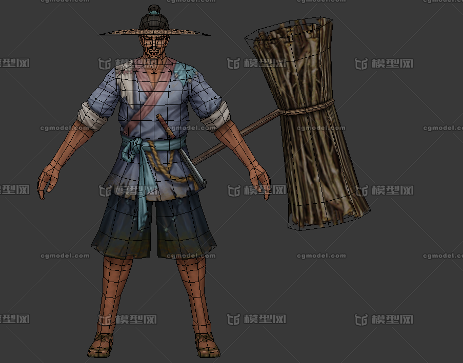 古代樵夫砍柴人伙计师傅山里人农夫苦力