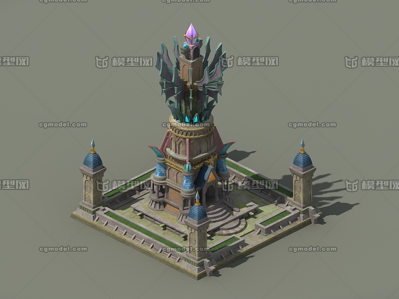 能量塔建筑_ak5577作品_场景科幻场景_cg模型网