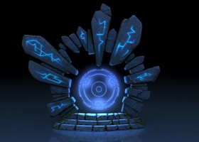 传送门魔法阵石头门符文石台阶