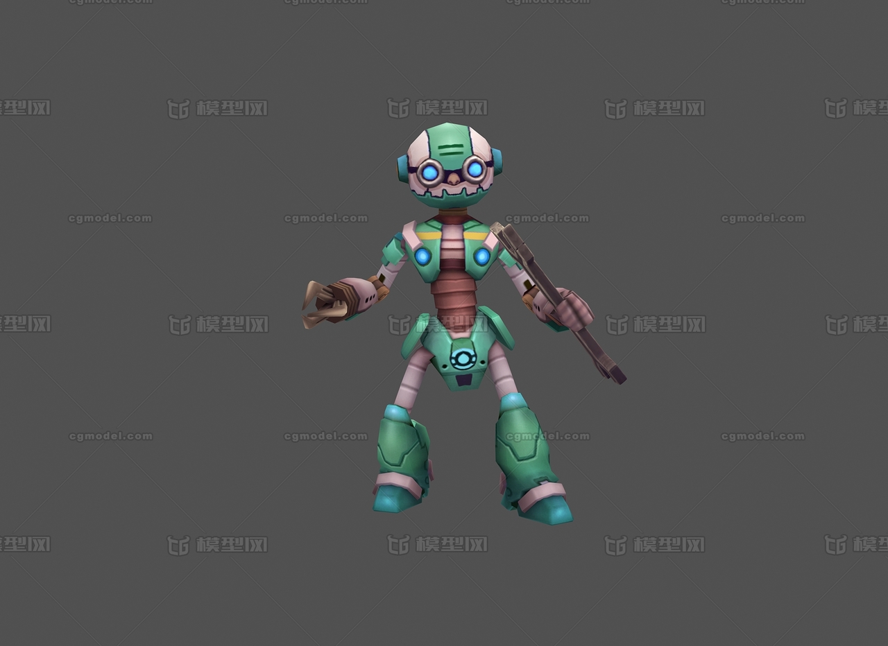 机器人  怪物  低模 卡通 手绘 绑定 动画